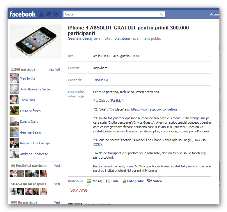 Facebook scam